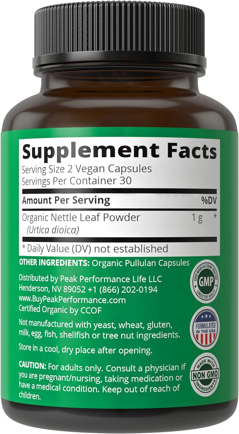 PEAK PERFORMANCE - Peak Performance USDA Organic Stinging Nettle 60 Capsulas - The Red Vitamin MX - Suplementos Alimenticios - {{ shop.shopifyCountryName }}