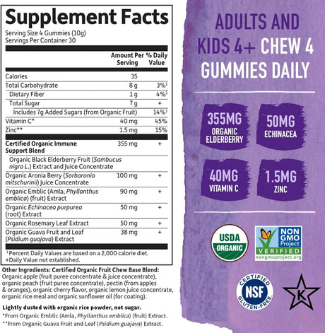 GARDEN OF LIFE - Garden of Life Organics Elderberry Gummies 120 Gomitas - The Red Vitamin MX - Suplementos Alimenticios - {{ shop.shopifyCountryName }}