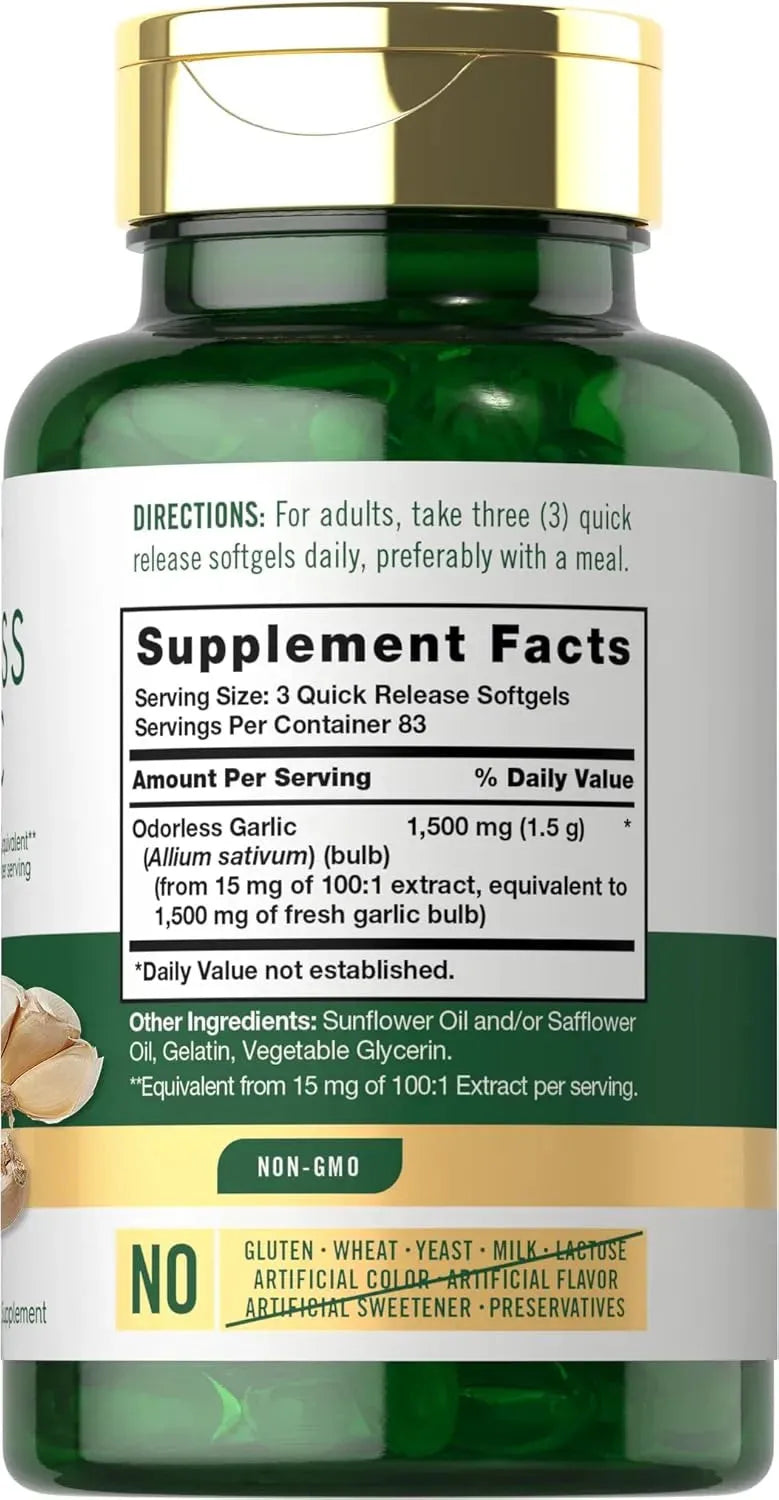 CARLYLE - Carlyle Odorless Garlic 1500Mg. 250 Capsulas Blandas - The Red Vitamin MX - Suplementos Alimenticios - {{ shop.shopifyCountryName }}
