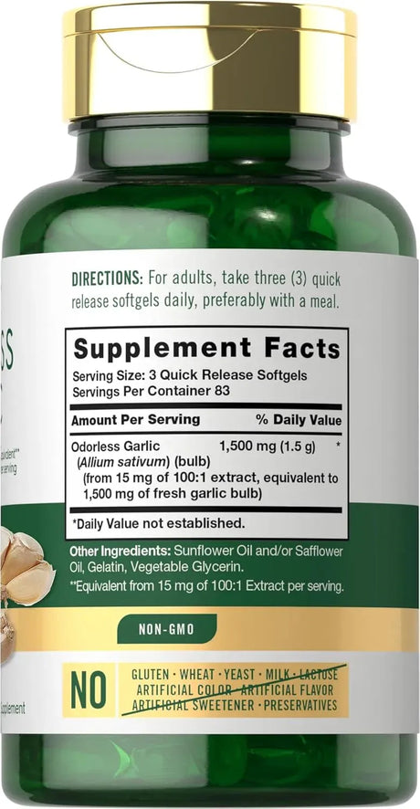 CARLYLE - Carlyle Odorless Garlic 1500Mg. 250 Capsulas Blandas - The Red Vitamin MX - Suplementos Alimenticios - {{ shop.shopifyCountryName }}