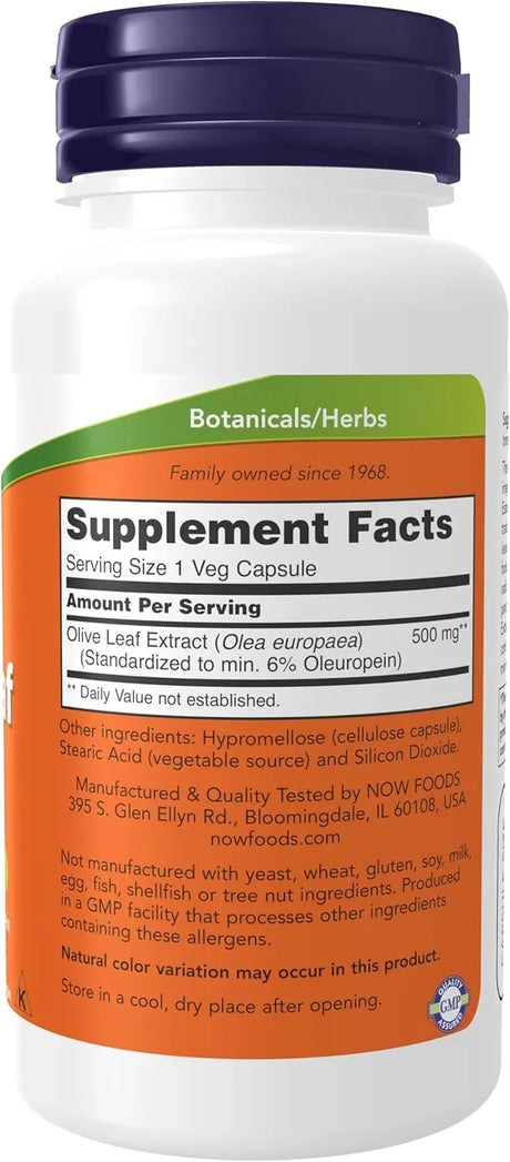 NOW SUPPLEMENTS - NOW Foods Supplements Olive Leaf Extract 500Mg. 60 Capsulas - The Red Vitamin MX - Suplementos Alimenticios - {{ shop.shopifyCountryName }}