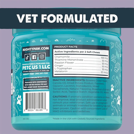 MIGHTY PAW - Mighty Paw Calming Chews for Dogs with Melatonin 120 Masticables 2 Pack - The Red Vitamin MX - Relajantes Para Perros - {{ shop.shopifyCountryName }}