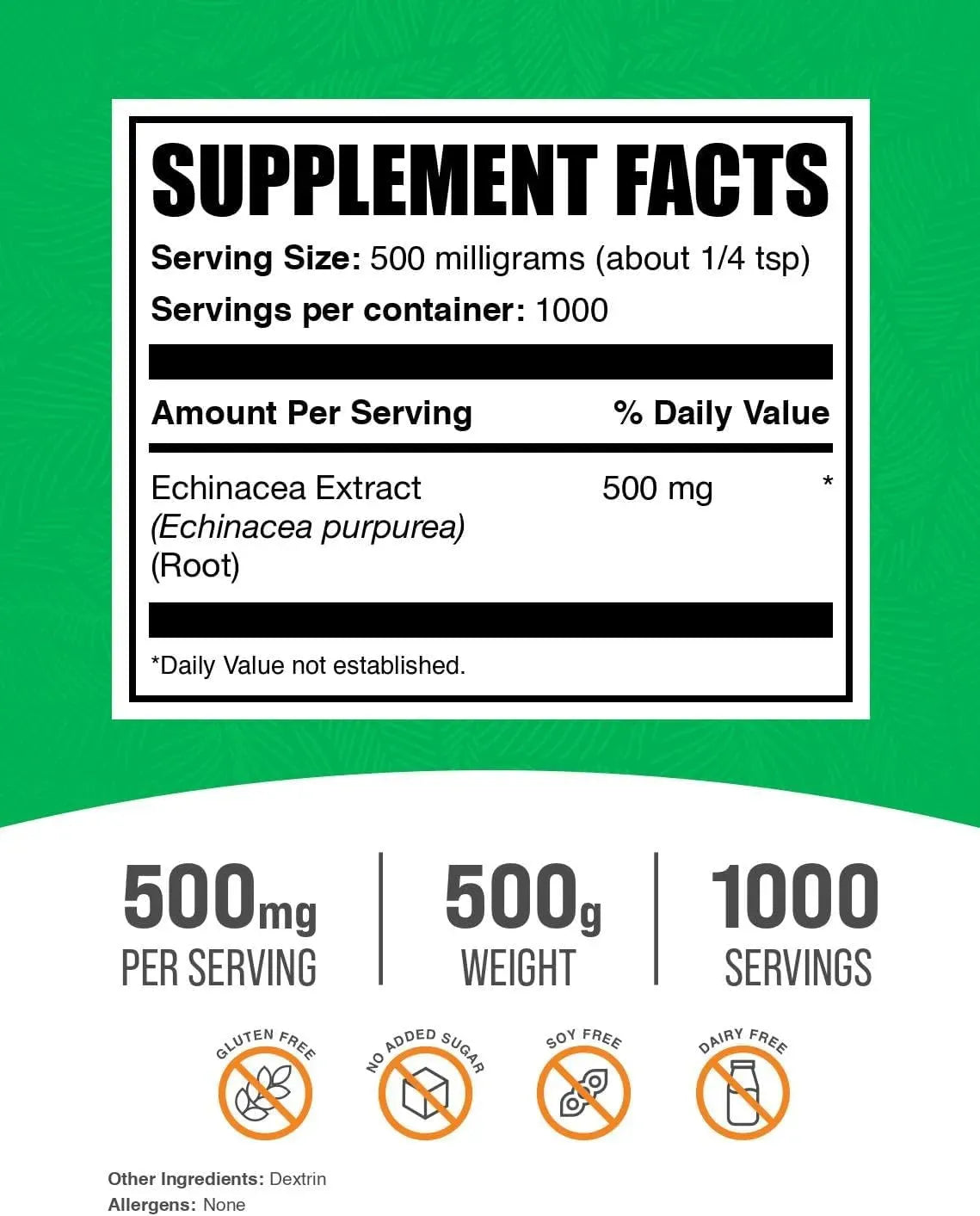 BULK SUPPLEMENTS - Bulk Supplements Echinacea Extract Powder 500Gr. - The Red Vitamin MX - Suplementos Alimenticios - {{ shop.shopifyCountryName }}