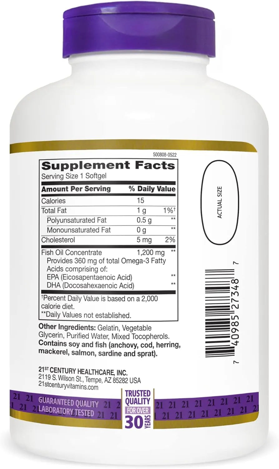 21ST CENTURY - 21st Century Fish Oil 1000Mg. 140 Capsulas Blandas - The Red Vitamin MX - Suplementos Alimenticios - {{ shop.shopifyCountryName }}