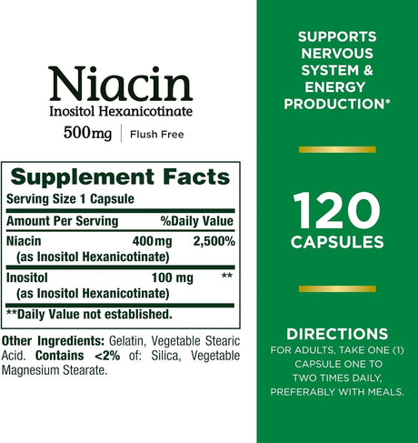 NATURE'S BOUNTY - Nature's Bounty Niacin 500Mg. 120 Capsulas 2 Pack - The Red Vitamin MX - Suplementos Alimenticios - {{ shop.shopifyCountryName }}