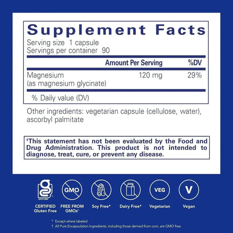 PURE ENCAPSULATIONS - Pure Encapsulations Magnesium Glycinate 90 Capsulas - The Red Vitamin MX - Suplementos Alimenticios - {{ shop.shopifyCountryName }}