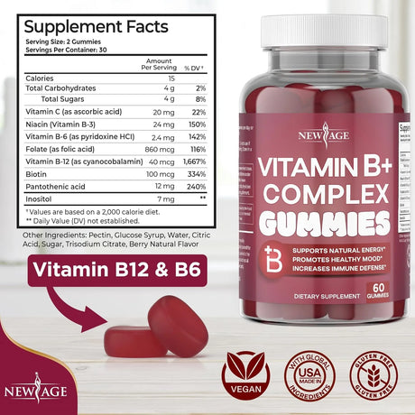 NEW AGE - NEW AGE Vitamin B Complex Gummies 60 Gomitas 2 Pack - The Red Vitamin MX - Suplementos Alimenticios - {{ shop.shopifyCountryName }}