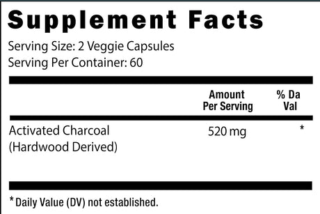 Viva Doria Activated Charcoal 520Mg. 120 Capsulas