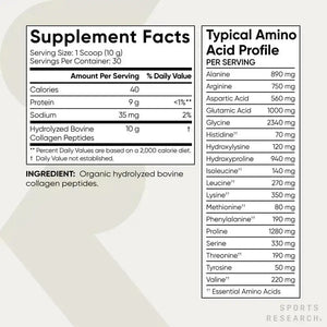 SPORTS RESEARCH - Sports Research­ Organic Collagen Peptides Unflavored 30 Servicios 300Gr. - The Red Vitamin MX - Suplementos Alimenticios - {{ shop.shopifyCountryName }}