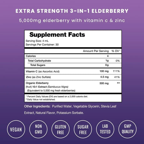 NUTRACHAMPS - NutraChamps Organic Elderberry Syrup 4 Fl.Oz. - The Red Vitamin MX - Suplementos Alimenticios - {{ shop.shopifyCountryName }}