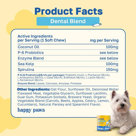 HAPPY PAWS - Happy Paws Dental Chews for Dogs Spearmint Flavor 100 Masticables 2 Pack - The Red Vitamin MX - Cuidado Dental Para Perros - {{ shop.shopifyCountryName }}