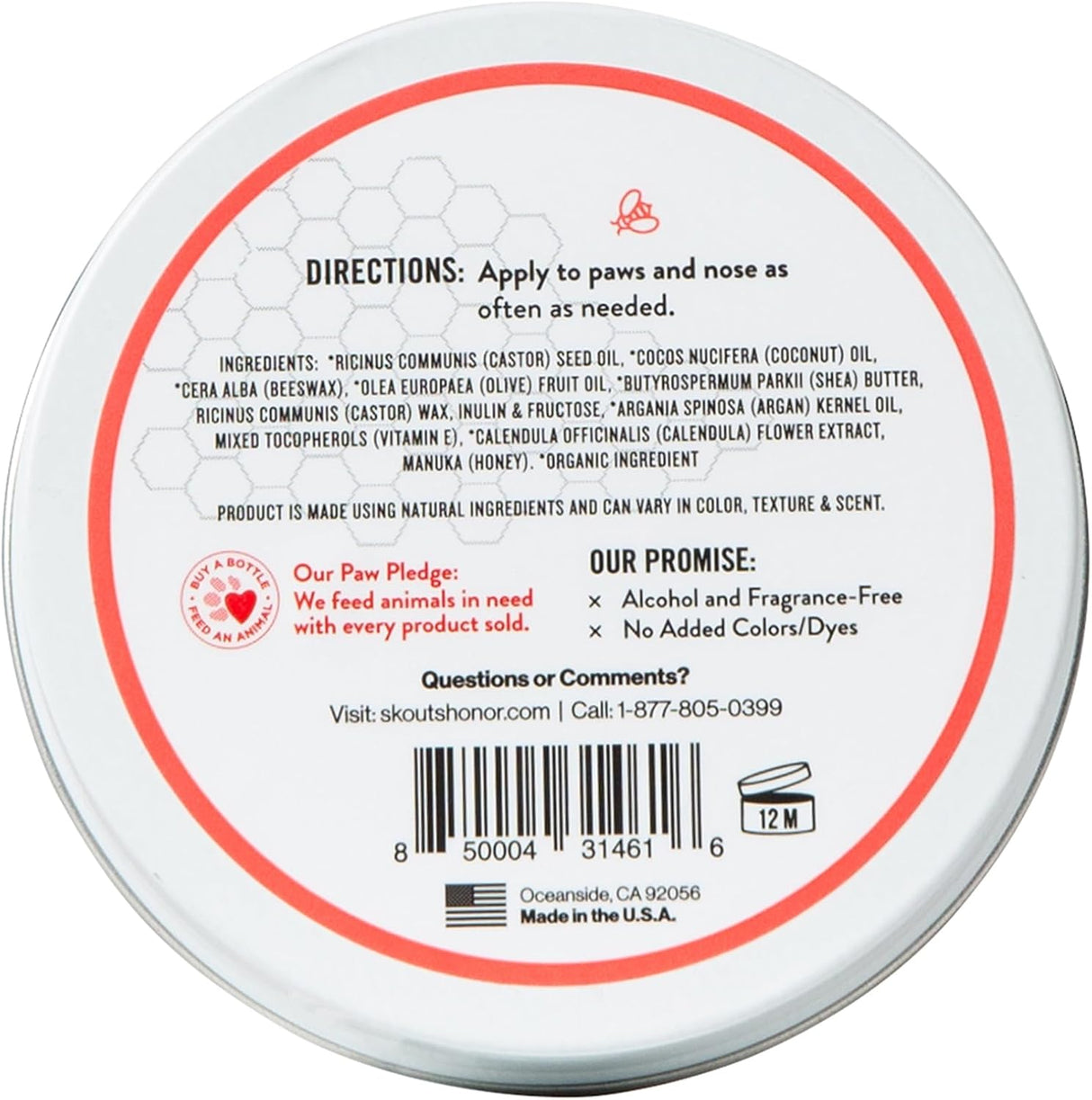SKOUT'S HONOR Prebiotic Pet Balm 2 Oz.