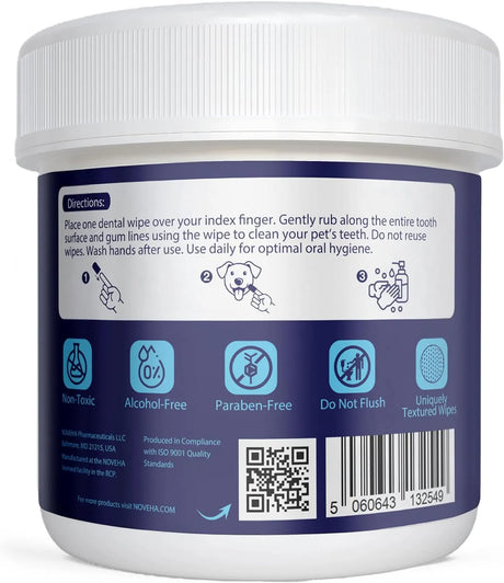 NOVEHA - NOVEHA Pets Dental Finger Wipes for Dogs & Cats Mint 50 Toallitas - The Red Vitamin MX - Cuidado Dental Para Perros - {{ shop.shopifyCountryName }}
