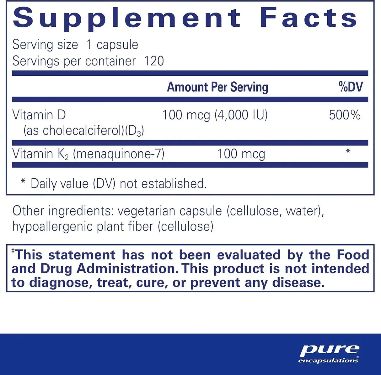 PURE ENCAPSULATIONS - Pure Encapsulations Vitamin D3 & K2 120 Capsulas - The Red Vitamin MX - Suplementos Alimenticios - {{ shop.shopifyCountryName }}