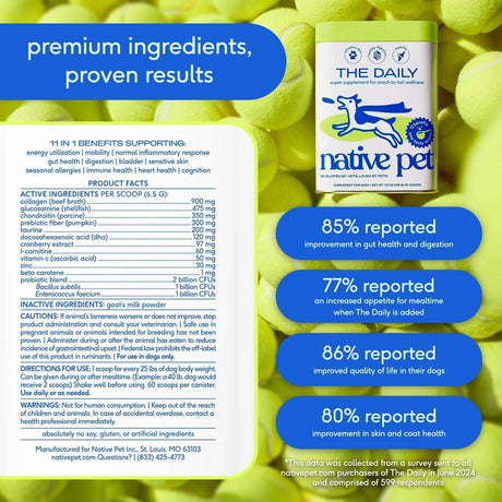 NATIVE PET - Native Pet 11-in-1 Multivitamin Powder for Dogs 60 Servicios - The Red Vitamin MX - Multivitamínicos Para Perros - {{ shop.shopifyCountryName }}