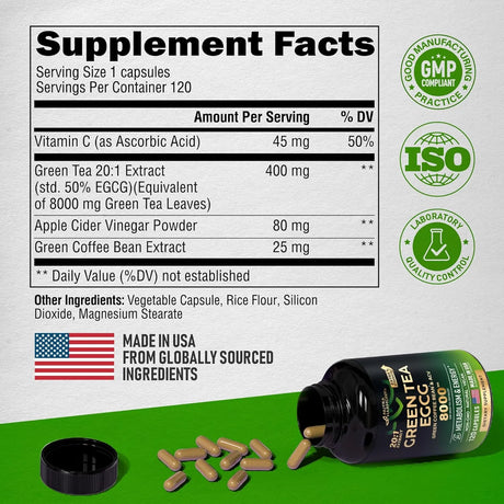 NUTRA HARMONY - NUTRAHARMONY Green Tea Extract 8000Mg. 120 Capsulas - The Red Vitamin MX - Suplementos Alimenticios - {{ shop.shopifyCountryName }}