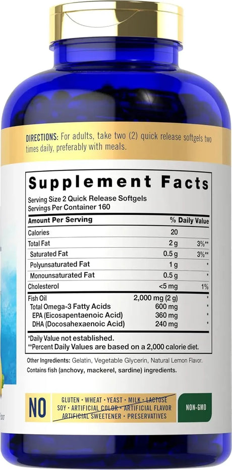 CARLYLE - Carlyle Fish Oil 2000Mg. 320 Capsulas Blandas - The Red Vitamin MX - Suplementos Alimenticios - {{ shop.shopifyCountryName }}