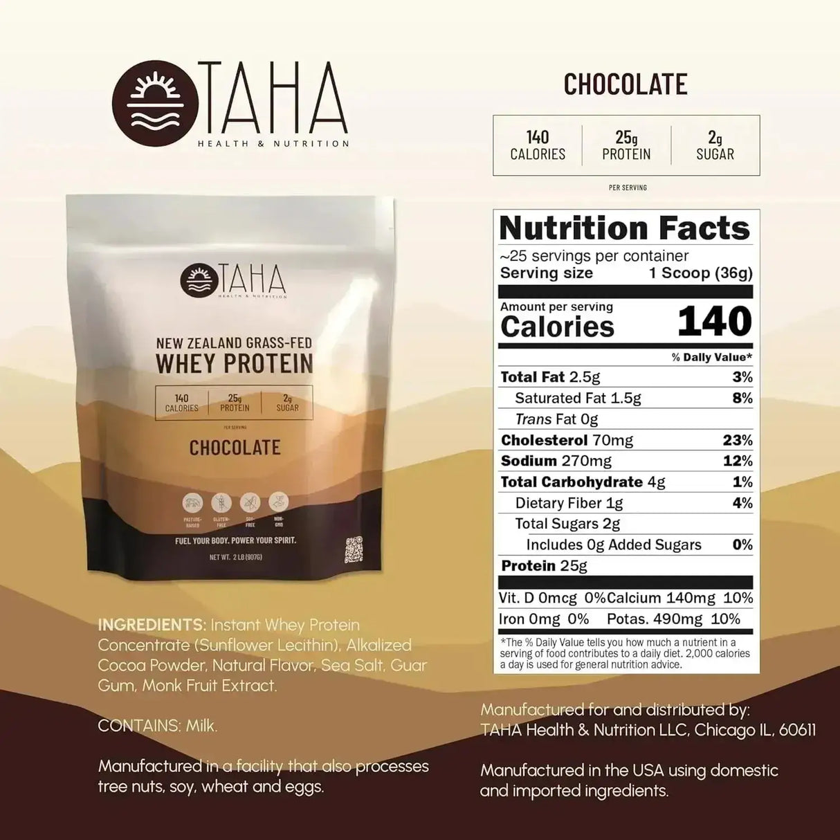 TAHA - Taha New Zealand Grass-Fed Whey Protein Concentrate Powder Chocolate 907Gr. - The Red Vitamin MX - Suplementos Alimenticios - {{ shop.shopifyCountryName }}