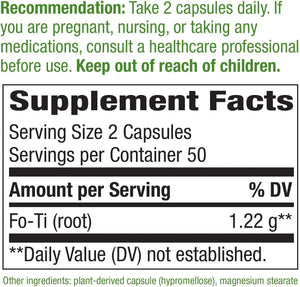 NATURE'S WAY - Nature's Way Fo-Ti Root 1220Mg. 100 Capsulas - The Red Vitamin MX - Suplementos Alimenticios - {{ shop.shopifyCountryName }}