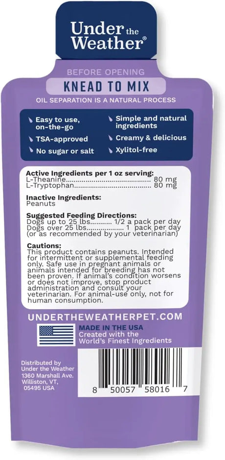 UNDER THE WEATHER - Under the Weather Pet PB & CHILL Dog Peanut Butter Dog Treats 6 Pack - The Red Vitamin MX - Relajantes Para Perros - {{ shop.shopifyCountryName }}