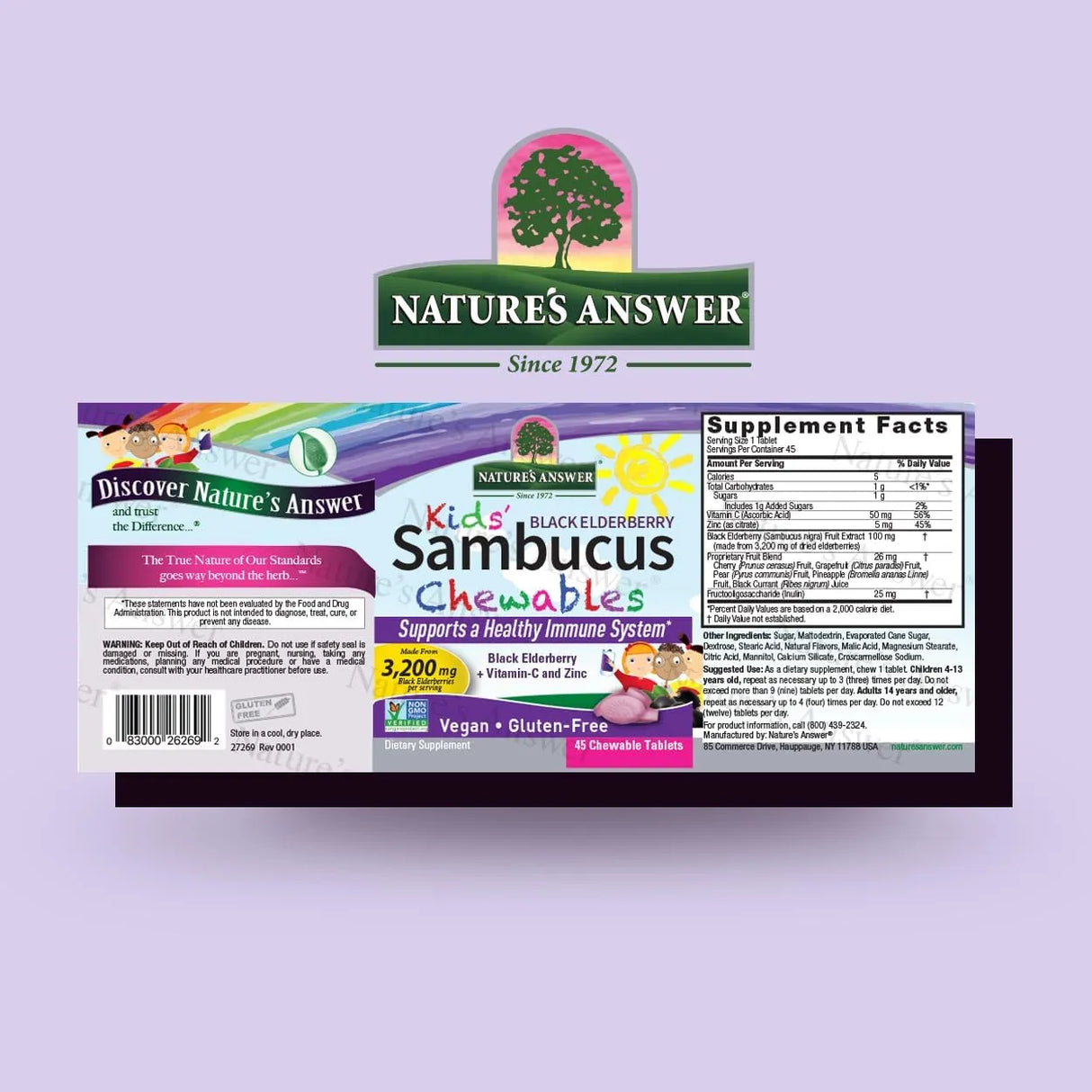 NATURE´S ANSWER - Nature's Answer Kids Sambucus Chewables Black Elderberry with Vitamin C and Zinc 45 Tabletas Masticables - The Red Vitamin MX - Suplementos Alimenticios - {{ shop.shopifyCountryName }}