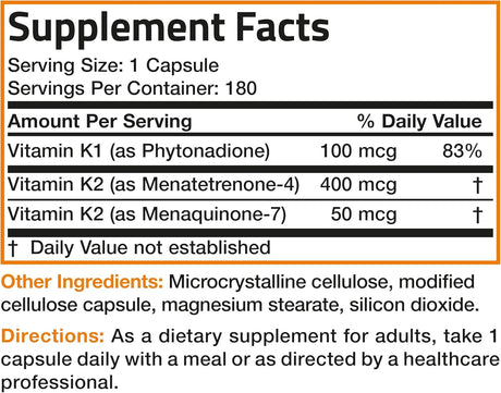 BRONSON - Bronson Vitamin K Triple Play 180 Capsulas - The Red Vitamin MX - Suplementos Alimenticios - {{ shop.shopifyCountryName }}