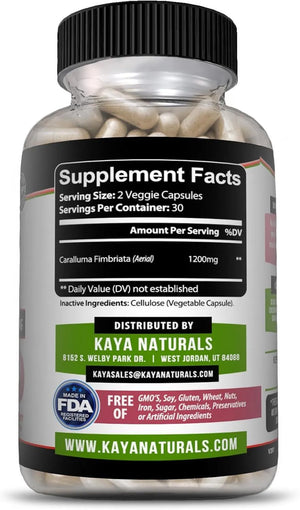 KAYA NATURALS - Kaya Naturals Caralluma Fimbriata 1200Mg. 60 Capsulas - The Red Vitamin MX - Suplementos Alimenticios - {{ shop.shopifyCountryName }}