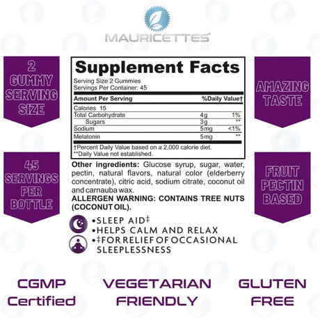 MAURICETTES - Mauricettes Melatonin Gummies for Kids and Adults 5Mg. 90 Gomitas - The Red Vitamin MX - Suplementos Alimenticios - {{ shop.shopifyCountryName }}