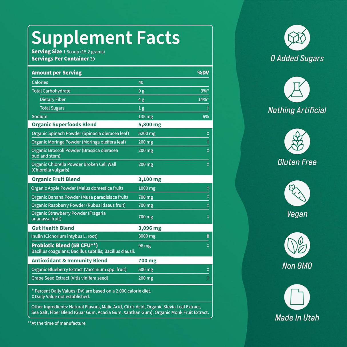 Nello Supergreens 30 Servicios Mango Peach 456Gr.