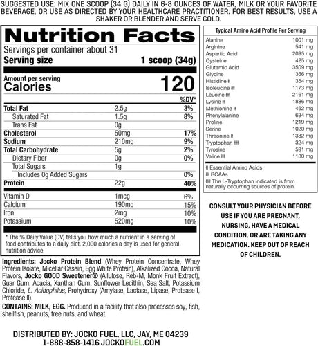 JOCKO FUEL - Jocko Mölk Whey Protein Powder Sugar Free 31 Servicios Mint Chocolate 1054Gr. - The Red Vitamin MX - Suplementos Alimenticios - {{ shop.shopifyCountryName }}