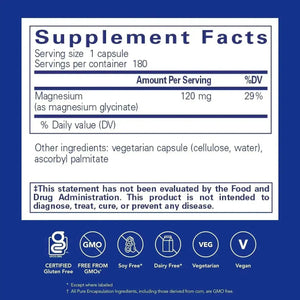 PURE ENCAPSULATIONS - Pure Encapsulations Magnesium Glycinate 180 Capsulas - The Red Vitamin MX - Suplementos Alimenticios - {{ shop.shopifyCountryName }}