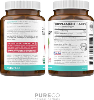 PURE CO Organic Tart Cherry 2000Mg. 60 Capsulas