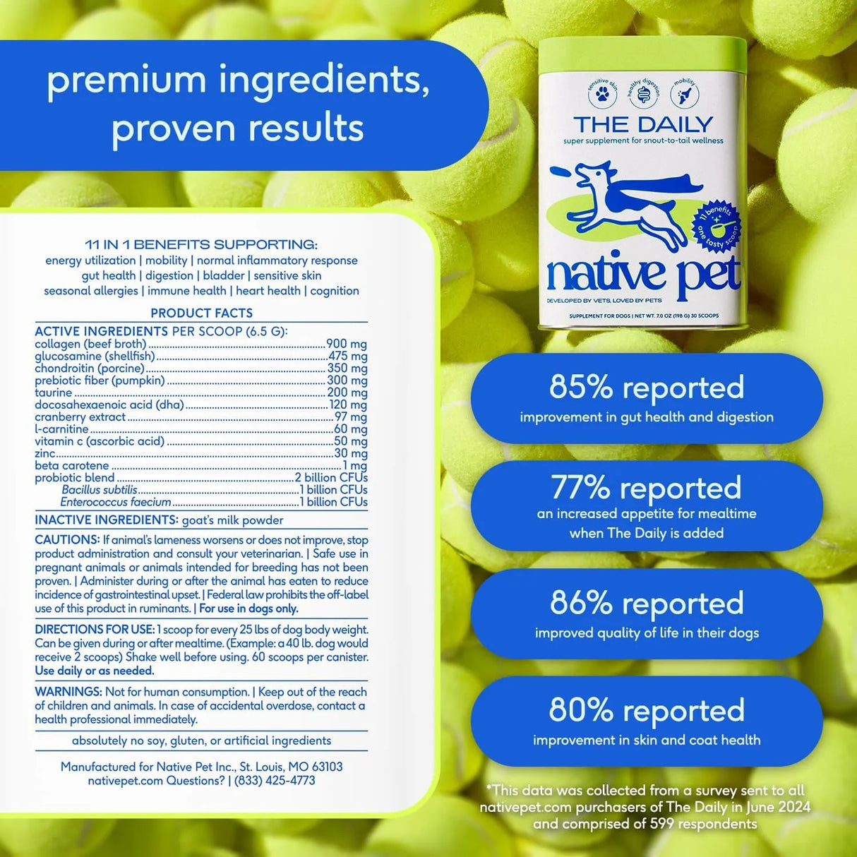 NATIVE PET - Native Pet 11-in-1 Multivitamin Powder for Dogs 30 Servicios - The Red Vitamin MX - Multivitamínicos Para Perros - {{ shop.shopifyCountryName }}