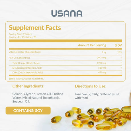 USANA - USANA BiOmega Fish Oil Supplement with Omega 3 56 Capsulas - The Red Vitamin MX - Suplementos Alimenticios - {{ shop.shopifyCountryName }}