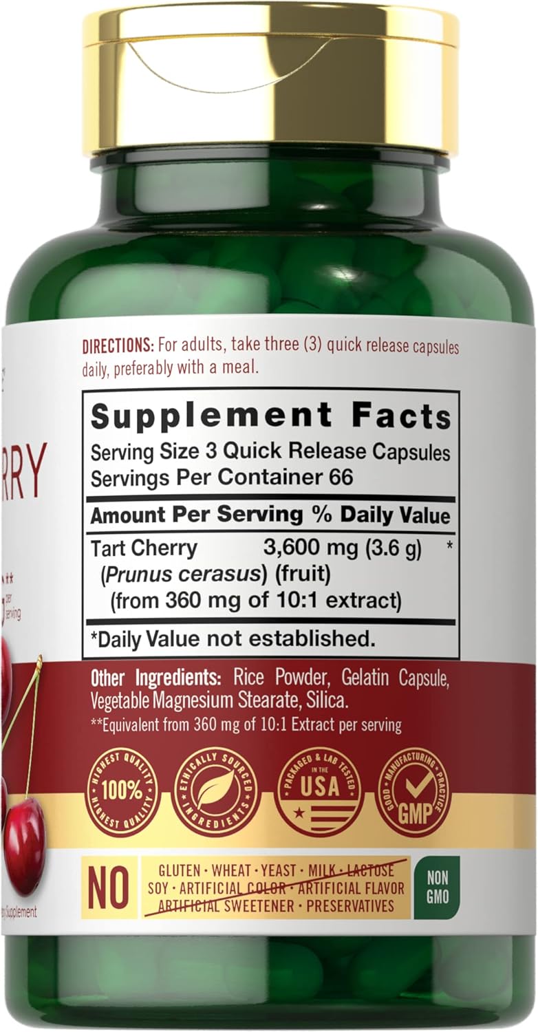 Carlyle Tart Cherry Extract 3600Mg. 200 Capsulas