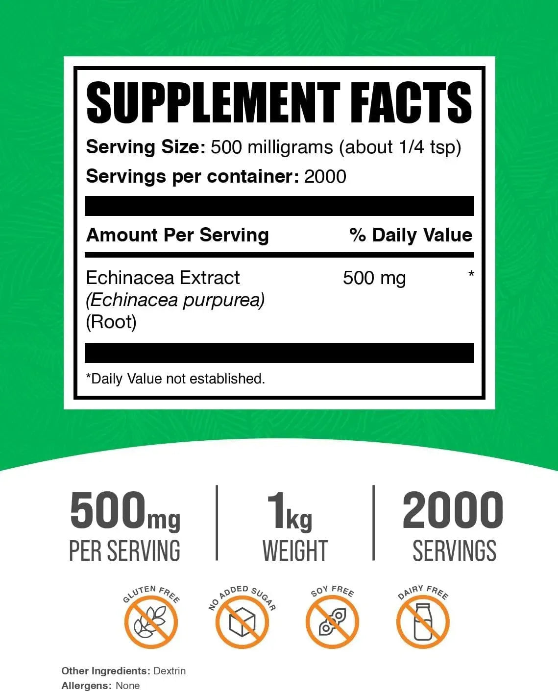 BULK SUPPLEMENTS - Bulk Supplements Echinacea Extract Powder 1 Kg. - The Red Vitamin MX - Suplementos Alimenticios - {{ shop.shopifyCountryName }}