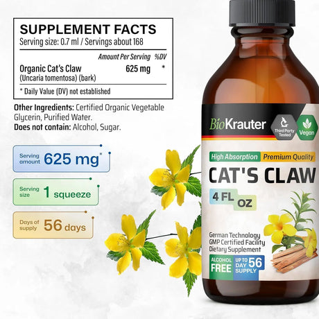 BIOKRAUTER - BIO KRAUTER Cats Claw Herbal Liquid Extract 4 Fl.Oz. - The Red Vitamin MX - Suplementos Alimenticios - {{ shop.shopifyCountryName }}