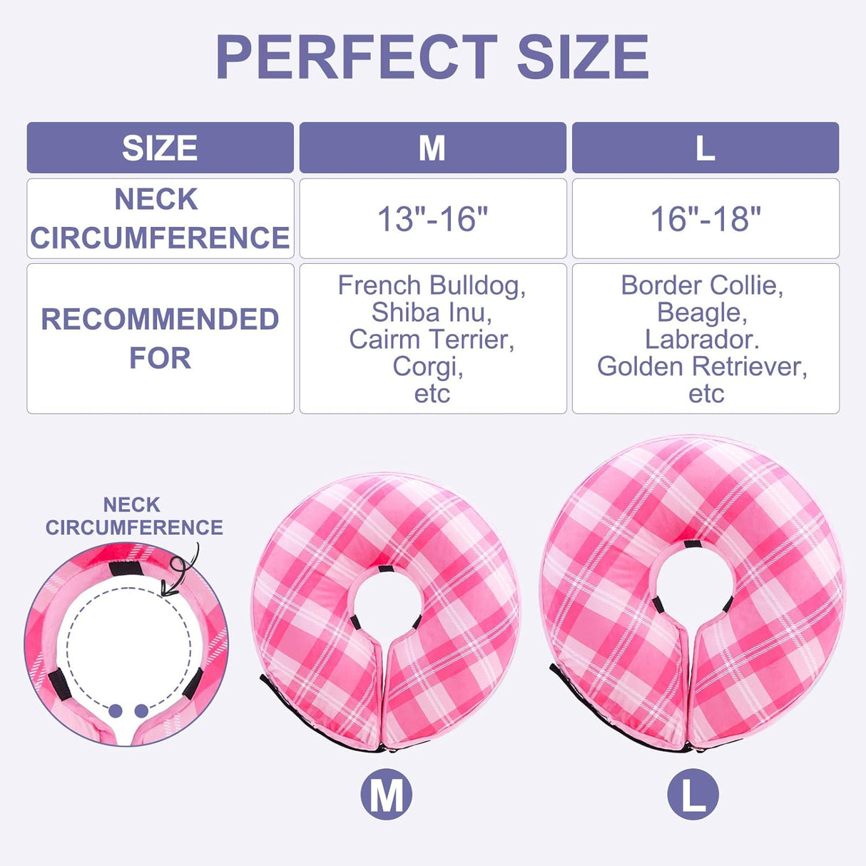 BEAUTYZOO Inflatable Donut Collar PINK LARGE