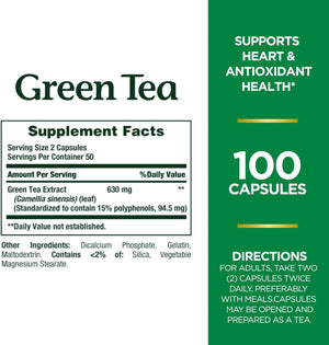 NATURE'S BOUNTY - Nature's Bounty Green Tea 315Mg. 100 Capsulas - The Red Vitamin MX - Suplementos Alimenticios - {{ shop.shopifyCountryName }}