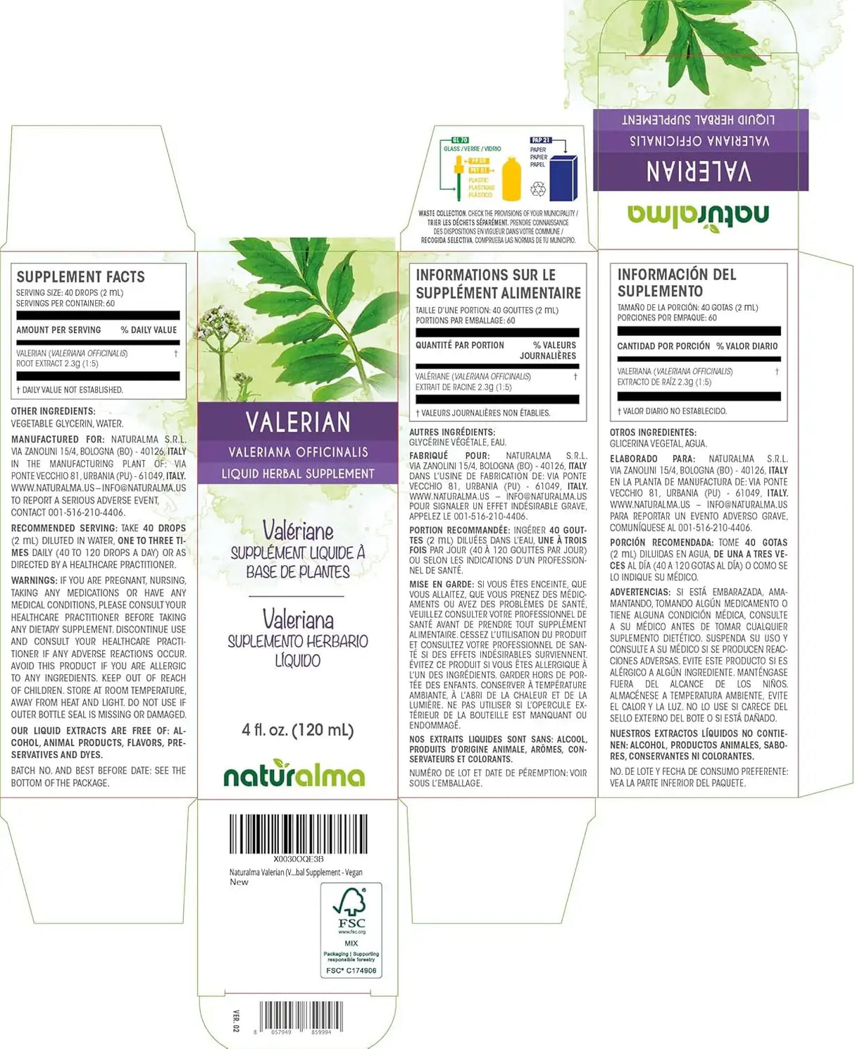 NATURALMA - Naturalma Valerian Root Alcohol-Free Tincture 4 Fl.Oz. - The Red Vitamin MX - Suplementos Alimenticios - {{ shop.shopifyCountryName }}