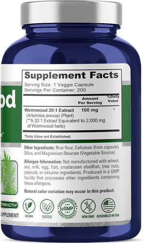 NUSAPURE - NusaPure Wormwood 2000Mg. 200 Capsulas - The Red Vitamin MX - Suplementos Alimenticios - {{ shop.shopifyCountryName }}