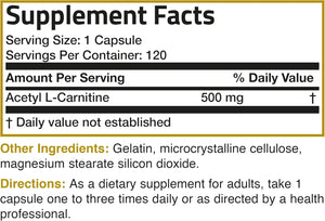 BRONSON - Bronson Acetyl L-Carnitine 500Mg. 120 Capsulas - The Red Vitamin MX - Suplementos Alimenticios - {{ shop.shopifyCountryName }}