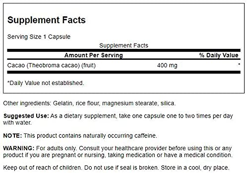 Swanson Full Spectrum Cacao 400Mg. 60 Capsulas