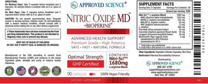 APPROVED SCIENCE - Approved Science Nitric Oxide MD 90 Capsulas - The Red Vitamin MX - Suplementos Alimenticios - {{ shop.shopifyCountryName }}