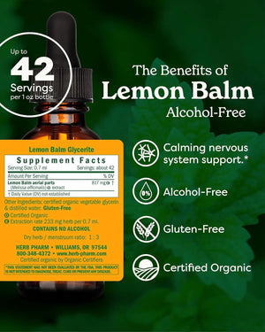 HERB PHARM - Herb Pharm Certified Organic Lemon Balm Liquid Extract 30Ml. - The Red Vitamin MX - Suplementos Alimenticios - {{ shop.shopifyCountryName }}
