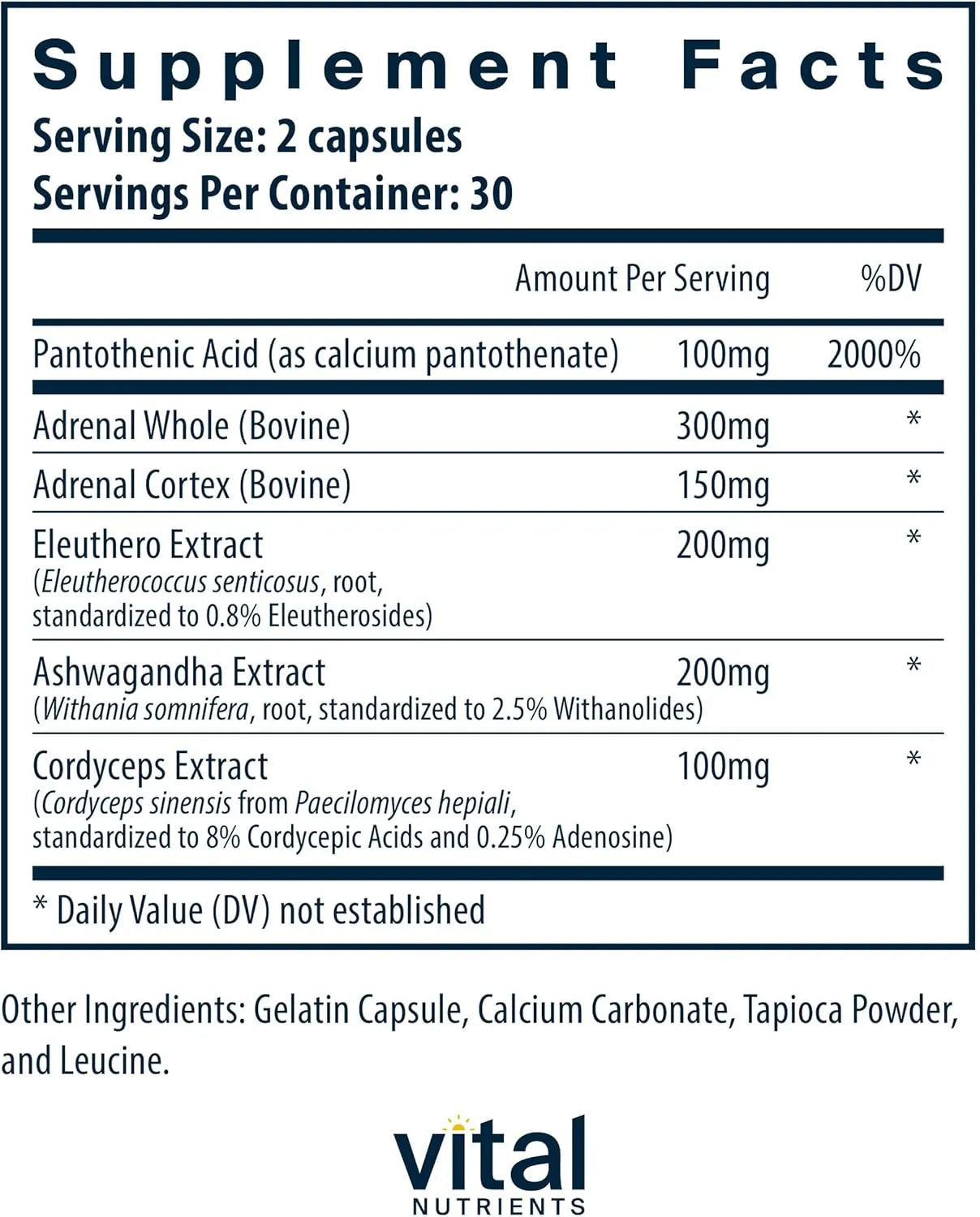 VITAL NUTRIENTS - Vital Nutrients Adrenal Support 60 Capsulas - The Red Vitamin MX - Suplementos Alimenticios - {{ shop.shopifyCountryName }}