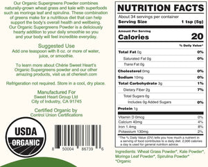 CHERIE SWEET HEART - Cherie Sweet Heart Supergreens Powder 34 Servicios 170Gr. - The Red Vitamin MX - Suplementos Alimenticios - {{ shop.shopifyCountryName }}