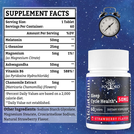 FOGORO - Fogoro Powerful Melatonin 50Mg. 60 Tabletas 2 Pack - The Red Vitamin MX - Suplementos Alimenticios - {{ shop.shopifyCountryName }}