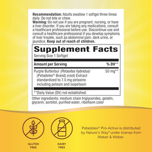 Nature's Way Petadolex Pro-Active with Patented Butterbur 60 Capsulas Blandas
