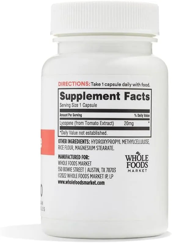 365 - 365 by Whole Foods Market Lycopene 20Mg. 30 Capsulas - The Red Vitamin MX - Suplementos Alimenticios - {{ shop.shopifyCountryName }}